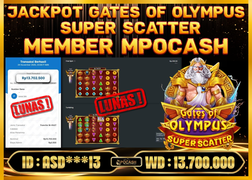 MPOCASH JACKPOT GATES OF OLYMPUS SUPER SCATTER